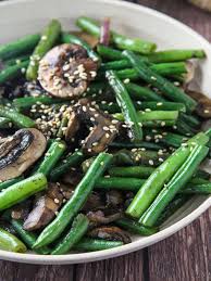 green bean mushroom stir fry