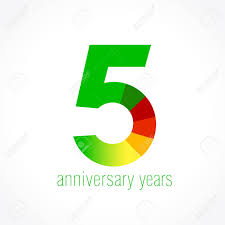 5 Years Old Logo With Pie Chart Anniversary Year Of 5 Th Vector