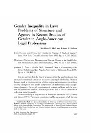 gender inequality in law problems of structure and agency in recent abstract