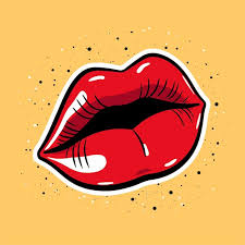 simple vector clip art of red lips