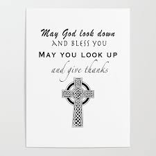Irish Blessing And Cross Poster By