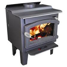 cast iron wood burning stove with a