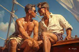 Sail Away Gays Film Noir Retro Gay Art Series Oil - Etsy