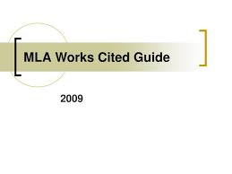 Ppt Mla Works Cited Guide Powerpoint Presentation Id 2941857