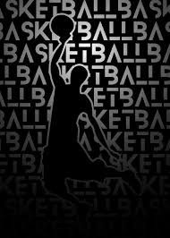 basketball black and white silhouette