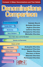 Denominations Comparison By Rose Publishing For The Olive