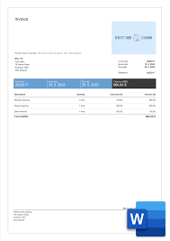 cleaning invoice templates in word