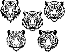 tiger face head bundle vector image