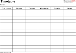 Printable Schedule Template Weekly Download Them Or Print