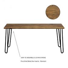 Brown Coffee Table With Hairpin Legs