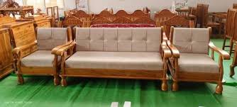 5 seater teak wooden sofa set at rs