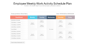employee work plan exle templates