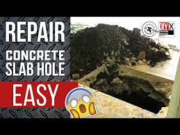 easily repair a concrete slab hole and