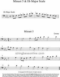 String Bass Online Free Bass Sheet Music - Minuet 5 by Robert Crome