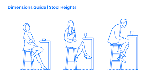 stool heights dimensions drawings