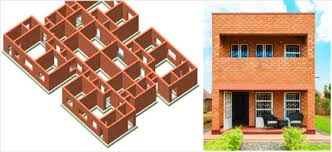 modern brick duplex and model houses