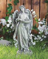 Peaceful Angel Bird Feeder Statue