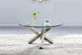 Axis Round Glass Coffee Table Chrome Base