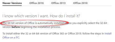 Office 365 2019 Change From 32 Bit To 64 Bit With Little