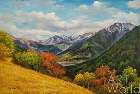 Картина Картина маслом Осень в горах N2 60x90 AR191012 купить в Москве