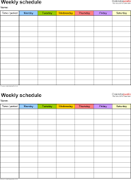 Free Weekly Schedule Templates For Pdf 18 Templates