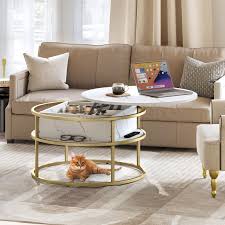 modern round lift top coffee table with