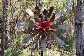 Tread Sculptures Reclaimed Flower Steel