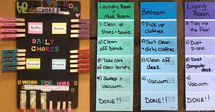 Green Day Chart Ideas Household Chore Chart For Kids Chore