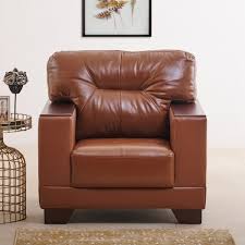 walter half leather 1 seater sofa