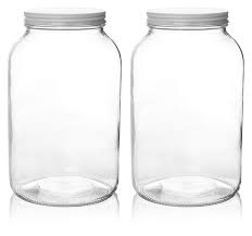 2 Pack 1 Gallon Glass Mason Jar Wide