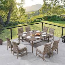 9 piece wicker outdoor dining set