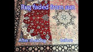 shearing your faded rug from sun damage