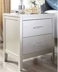 Olivet Silver 2 Drawer Nightstand By
