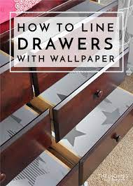 how to line drawers with wallpaper