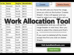 Open a new workbook in excel and create new sheets for each resource you'll need to do forecasting for. Work Allocation Tool English Youtube