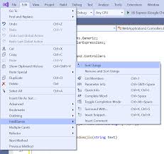First, create an array and initialize with the values. Sort Usings Visual Studio Windows Microsoft Docs