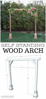 I didn't necessarily use wood, or stain, that's optimal for long term outdoor use; Self Standing Wood Arch Plans Diy Wedding Arch Wood Arch Diy Wedding Arbor