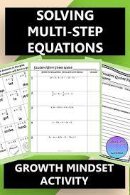 Solving Multi Step Equations Growth