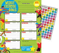 Amazon Com Weekly Exercise Chart Incentive Pad Classroom