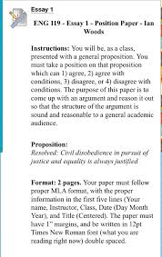 Introduce your topic with some basic background information. Essay 1 Eng 119 Essay 1 Position Paper Ian Chegg Com