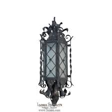 Antique Wrought Iron And Frosted Glass