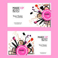 make up artist business card design set