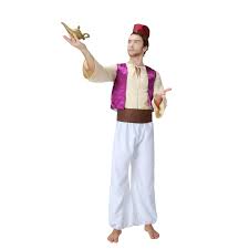 Us 25 03 16 Off Adult Men Aladdin Lamp Prince Halloween Arabian Costume Outfit Funny Cosplay Vest Pant Clothing Party Clothing Suit Plus Size In