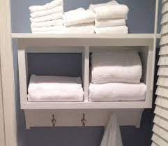 Wall Hanging Shelf Has Bathroom Towel