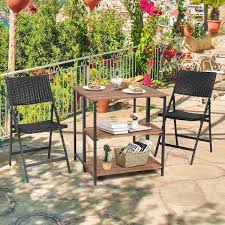 Black Metal Frame Outdoor Dining Table