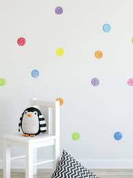 Watercolor Rainbow Polka Dots Wall