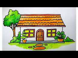 Cara mewarnai sketsa gambar dan teknik gambar rumah minimalis untuk anak tk paud, sd, sltp dan slta!! Menggambar Rumah Untuk Anak Sd Youtube