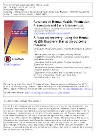 Pdf A Focus On Recovery Using The Mental Health Recovery