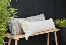 cute fringed bench pillows