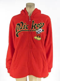 Mickey Mouse Sweater Mickey Mouse Hoodie Zip Up Jacket Red